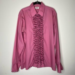 Vintage 70s Ruffle Formal Shirt L5